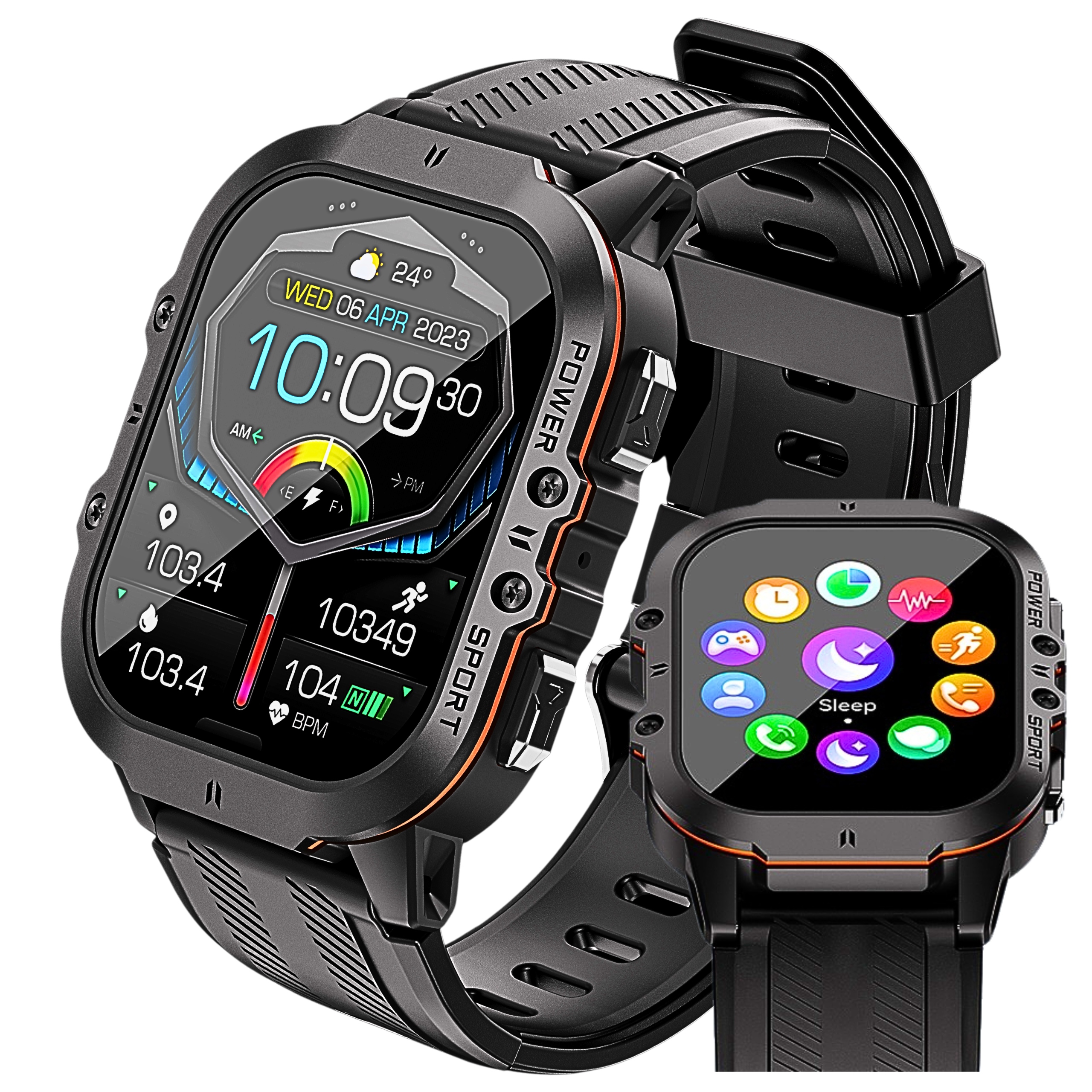 Inteligentné hodinky EdStore C26 MENU Polske AMOLED čierne + Nabíjačka USB kábel pre inteligentné hodinky 2 PIN 4,0mm pre hodinky magnetické